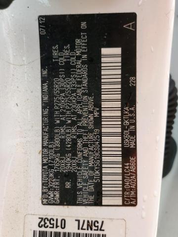 Photo 10 from auction – 2012 TOYOTA SEQUOIA LI with VIN 5TDKY5G19CS042519