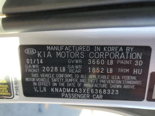 Photo 10 from auction – 2014 KIA RIO LX with VIN KNADM4A3XE6368323