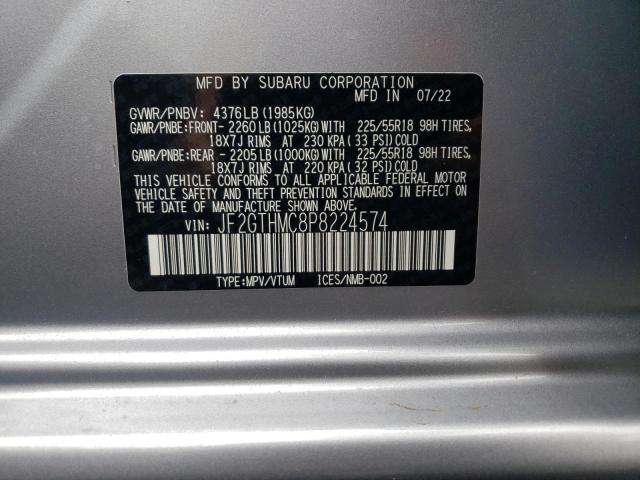 Photo 10 from auction – 2023 SUBARU CROSSTREK with VIN JF2GTHMC8P8224574
