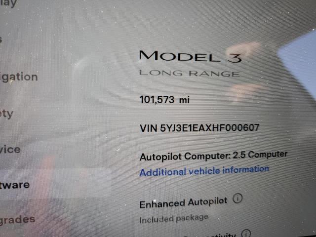 Photo 8 from auction – 2017 TESLA MODEL 3 with VIN 5YJ3E1EAXHF000607