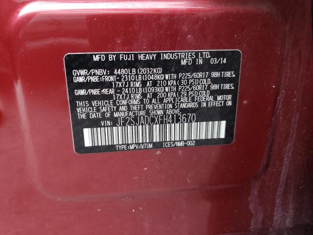 Photo 10 from auction – 2015 SUBARU FORESTER 2 with VIN JF2SJADCXFH413670