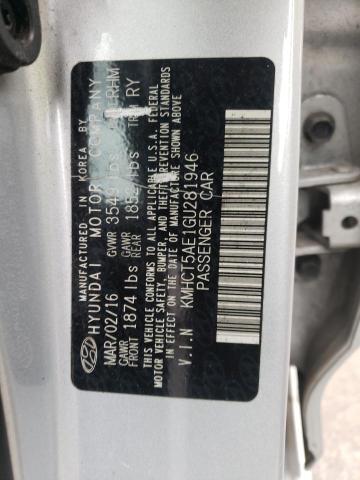 Photo 10 from auction – 2016 HYUNDAI ACCENT SE with VIN KMHCT5AE1GU281946