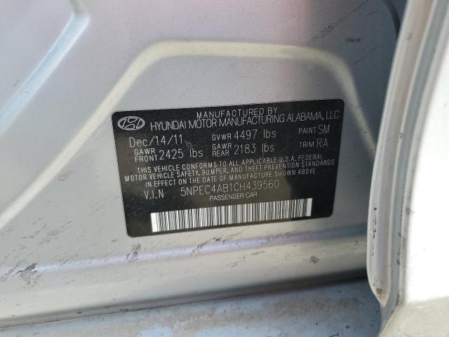 Photo 10 from auction – 2012 HYUNDAI SONATA SE with VIN 5NPEC4AB1CH439560