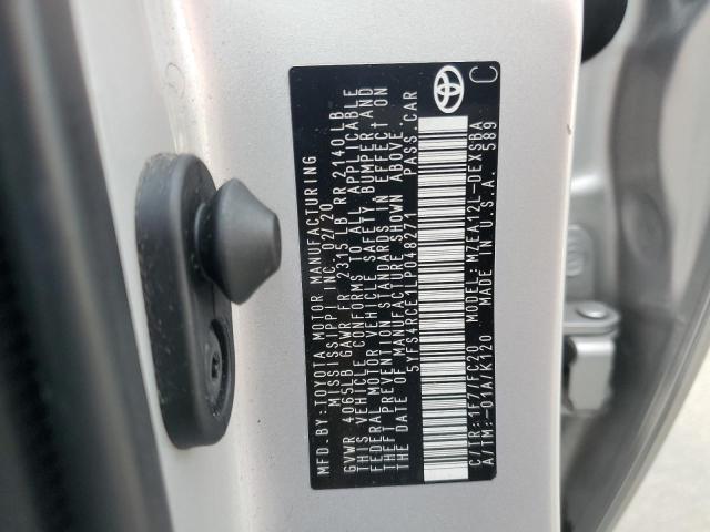 Photo 10 from auction – 2020 TOYOTA COROLLA SE with VIN 5YFS4RCE1LP048271