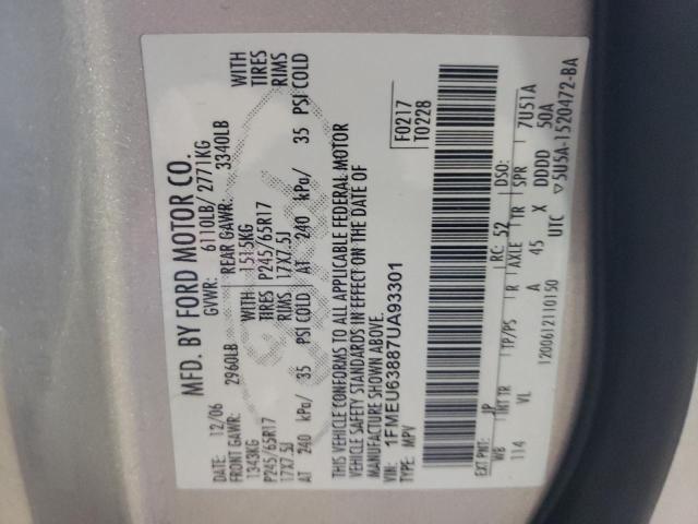 Photo 10 from auction – 2007 FORD EXPLORER X with VIN 1FMEU63887UA93301