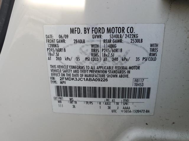 Photo 10 from auction – 2010 FORD EDGE SEL with VIN 2FMDK3JC1ABA09226