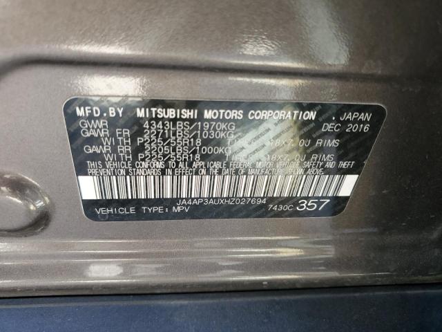 Photo 10 from auction – 2017 MITSUBISHI OUTLANDER with VIN JA4AP3AUXHZ027694