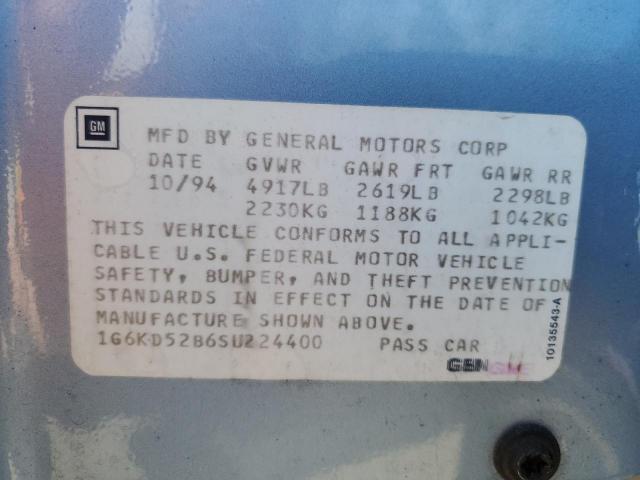 Photo 10 from auction – 1995 CADILLAC DEVILLE with VIN 1G6KD52B6SU224400