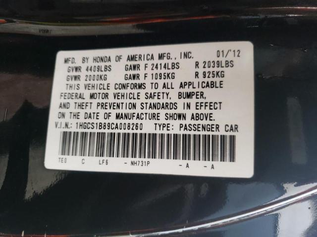 Photo 10 from auction – 2012 HONDA ACCORD EXL with VIN 1HGCS1B89CA008260