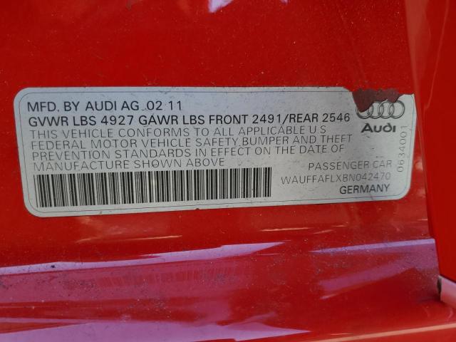 Photo 10 from auction – 2011 AUDI A4 PREMIUM with VIN WAUFFAFLXBN042470