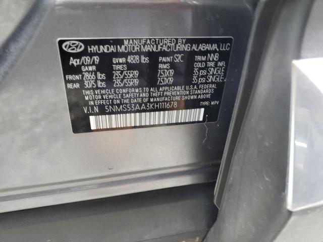 Photo 10 from auction – 2019 HYUNDAI SANTA FE L with VIN 5NMS53AA3KH111678