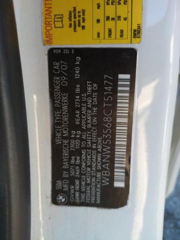 Photo 10 from auction – 2008 BMW 550 I with VIN WBANW53568CT51477