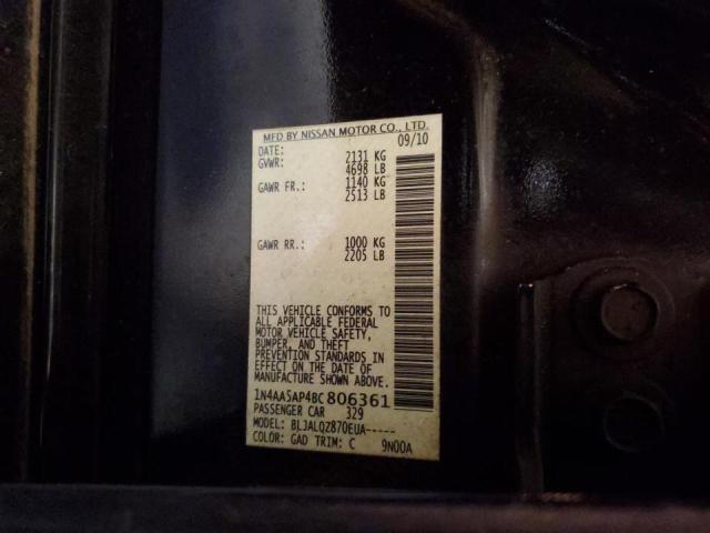 Photo 10 from auction – 2011 NISSAN MAXIMA S with VIN 1N4AA5AP4BC806361
