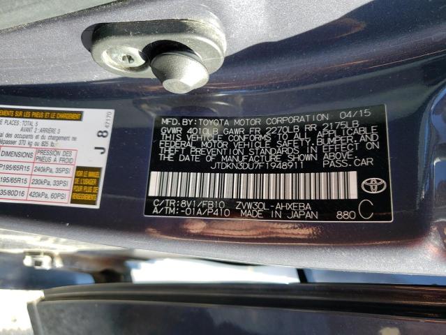 Photo 10 from auction – 2015 TOYOTA PRIUS with VIN JTDKN3DU7F1948911