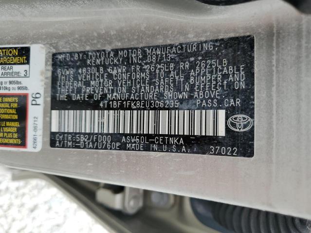 Photo 10 from auction – 2014 TOYOTA CAMRY L with VIN 4T1BF1FK8EU306235