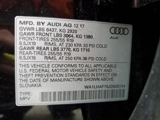 Photo 10 from auction – 2018 AUDI Q7 PREMIUM with VIN WA1LHAF75JD025724