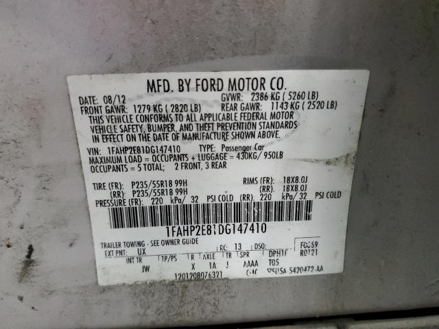 Photo 10 from auction – 2013 FORD TAURUS SEL with VIN 1FAHP2E81DG147410