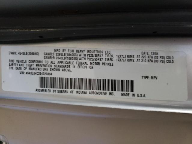 Photo 10 from auction – 2004 SUBARU LEGACY with VIN 4S4BL84C254220304