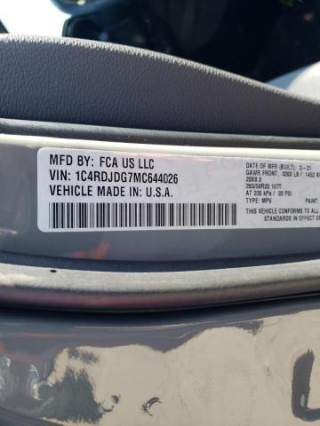 Photo 10 from auction – 2021 DODGE DURANGO GT with VIN 1C4RDJDG7MC644026