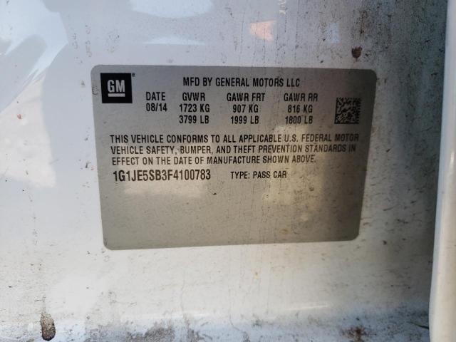 Photo 10 from auction – 2015 CHEVROLET SONIC LTZ with VIN 1G1JE5SB3F4100783