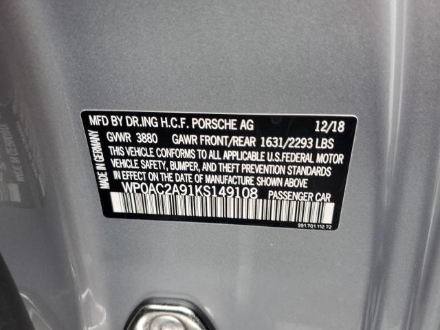 Photo 10 from auction – 2019 PORSCHE 911 GT3 RS with VIN WP0AC2A91KS149108