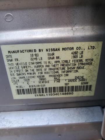 Photo 10 from auction – 2004 NISSAN ALTIMA BAS with VIN 1N4AL11D34C148690