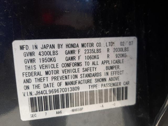 Photo 10 from auction – 2007 ACURA TSX with VIN JH4CL96967C013809