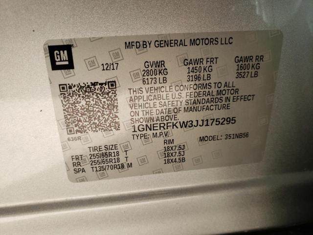 Photo 10 from auction – 2018 CHEVROLET TRAVERSE L with VIN 1GNERFKW3JJ175295