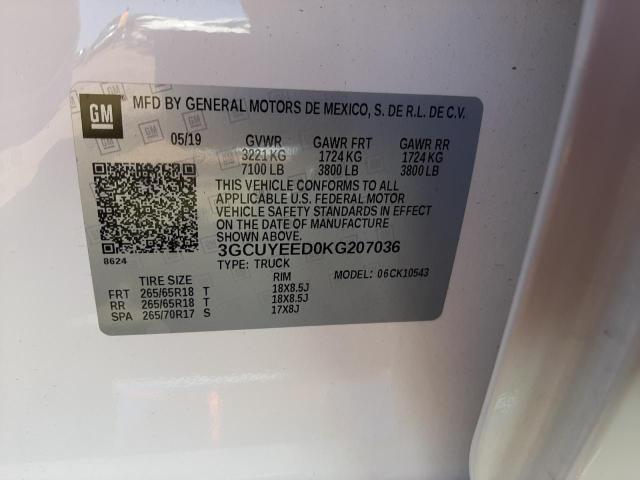 Photo 10 from auction – 2019 CHEVROLET SILVERADO with VIN 3GCUYEED0KG207036
