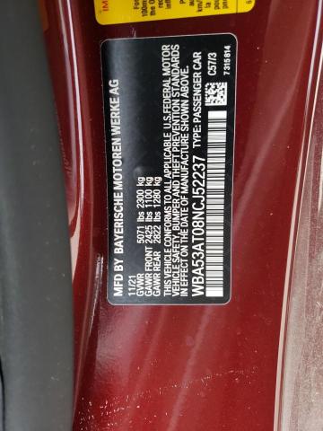 Photo 10 from auction – 2022 BMW M440I with VIN WBA53AT08NCJ52237