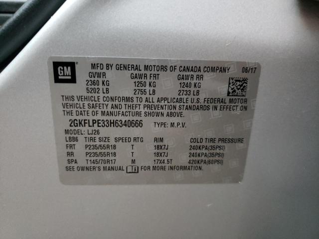 Photo 10 from auction – 2017 GMC TERRAIN SL with VIN 2GKFLPE33H6340666
