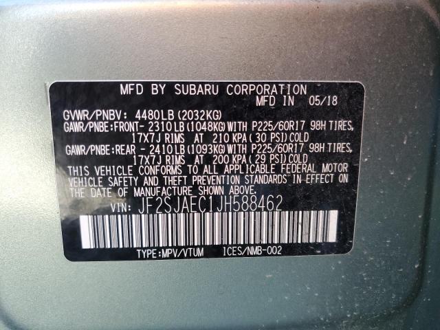 Photo 10 from auction – 2018 SUBARU FORESTER 2 with VIN JF2SJAEC1JH588462