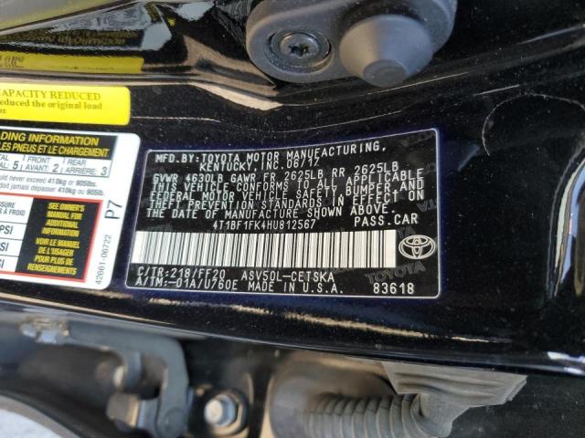 Photo 10 from auction – 2017 TOYOTA CAMRY LE with VIN 4T1BF1FK4HU812567