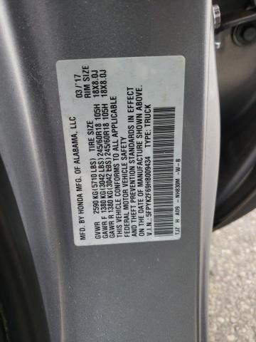 Photo 10 from auction – 2017 HONDA RIDGELINE with VIN 5FPYK2F69HB009434