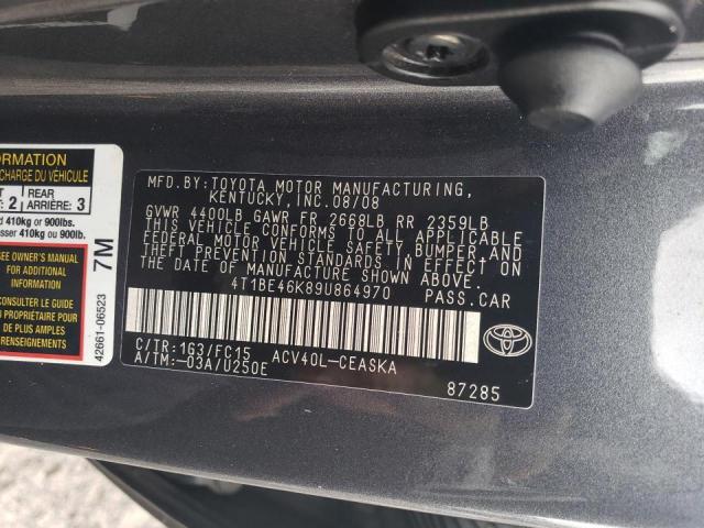 Photo 10 from auction – 2009 TOYOTA CAMRY with VIN 4T1BE46K89U864970