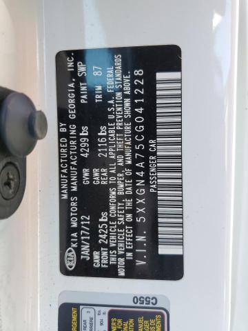 Photo 10 from auction – 2012 KIA OPTIMA EX with VIN 5XXGN4A75CG041228