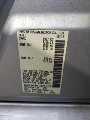 Photo 10 from auction – 2017 NISSAN ALTIMA 2.5 with VIN 1N4AL3AP8HC109802