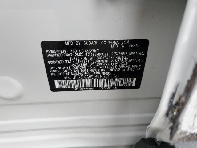 Photo 10 from auction – 2019 SUBARU FORESTER T with VIN JF2SKAWC8KH575155