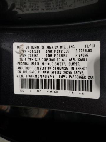 Photo 10 from auction – 2014 HONDA ACCORD EXL with VIN 1HGCR3F87EA009749