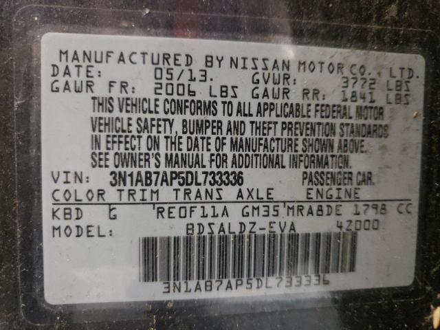 Photo 10 from auction – 2013 NISSAN SENTRA S with VIN 3N1AB7AP5DL733336