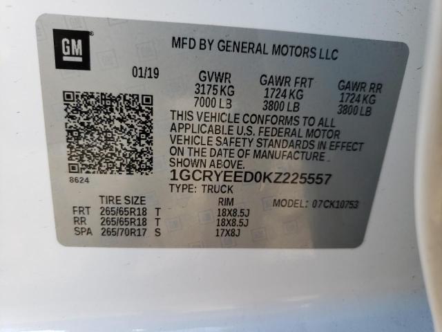 Photo 10 from auction – 2019 CHEVROLET SILVERADO with VIN 1GCRYEED0KZ225557