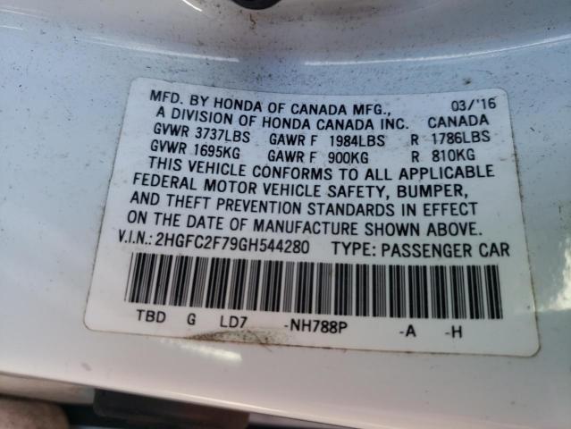 Photo 10 from auction – 2016 HONDA CIVIC EX with VIN 2HGFC2F79GH544280