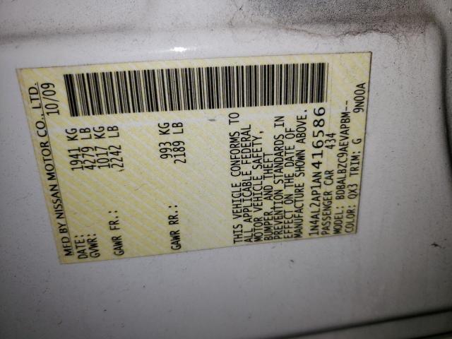 Photo 10 from auction – 2010 NISSAN ALTIMA BAS with VIN 1N4AL2AP1AN416586