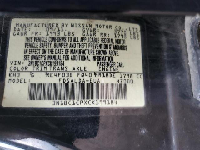 Zdjęcie 10 z aukcji – 2012 NISSAN VERSA S z VIN 3N1BC1CPXCK199184