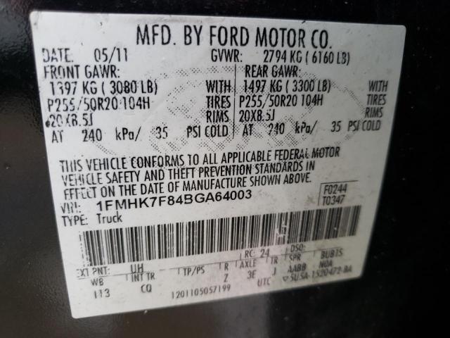 Photo 10 from auction – 2011 FORD EXPLORER L with VIN 1FMHK7F84BGA64003