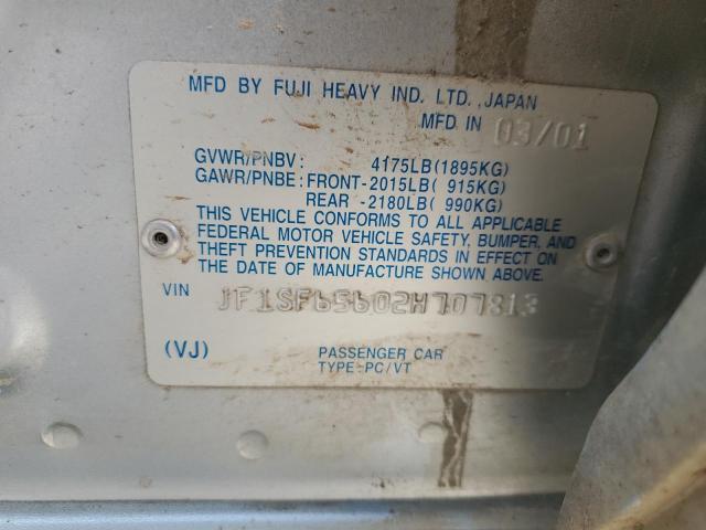 Photo 10 from auction – 2002 SUBARU FORESTER S with VIN JF1SF65602H707813