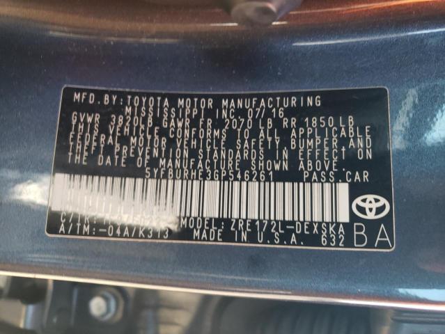 Photo 10 from auction – 2016 TOYOTA COROLLA L with VIN 5YFBURHE3GP546261