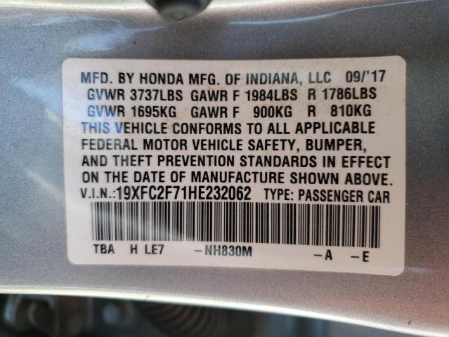 Photo 10 from auction – 2017 HONDA CIVIC EX with VIN 19XFC2F71HE232062