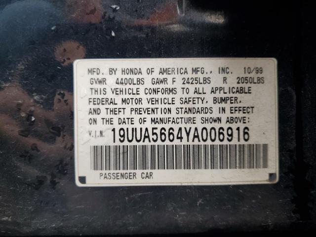 Photo 10 from auction – 2000 ACURA 3.2TL with VIN 19UUA5664YA006916