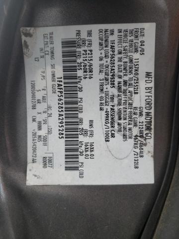 Photo 10 from auction – 2005 FORD TAURUS SEL with VIN 1FAFP56285A295285